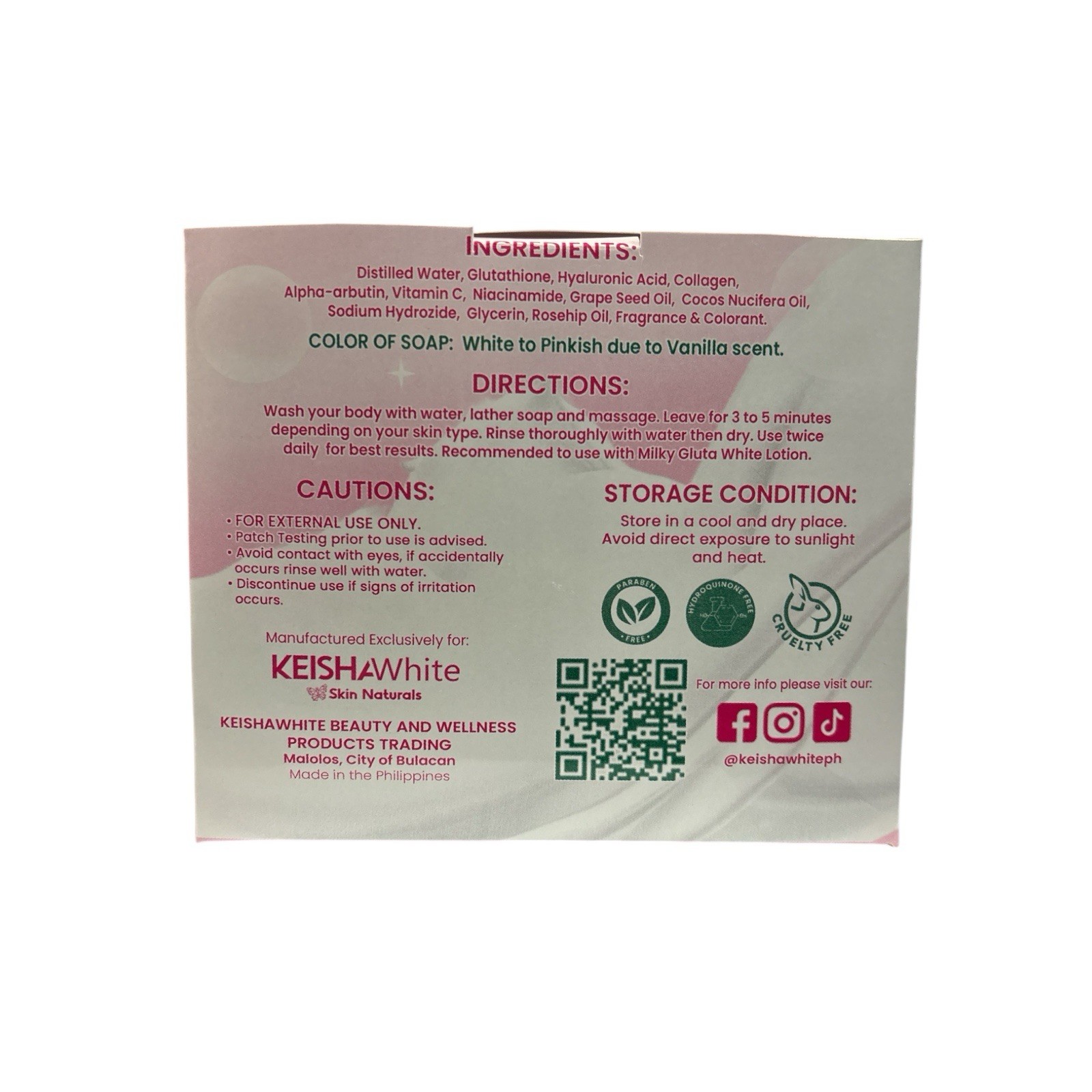 10 Bars KEISHA White Skin Naturals Milky GlutaWhite Premium Soap 70g