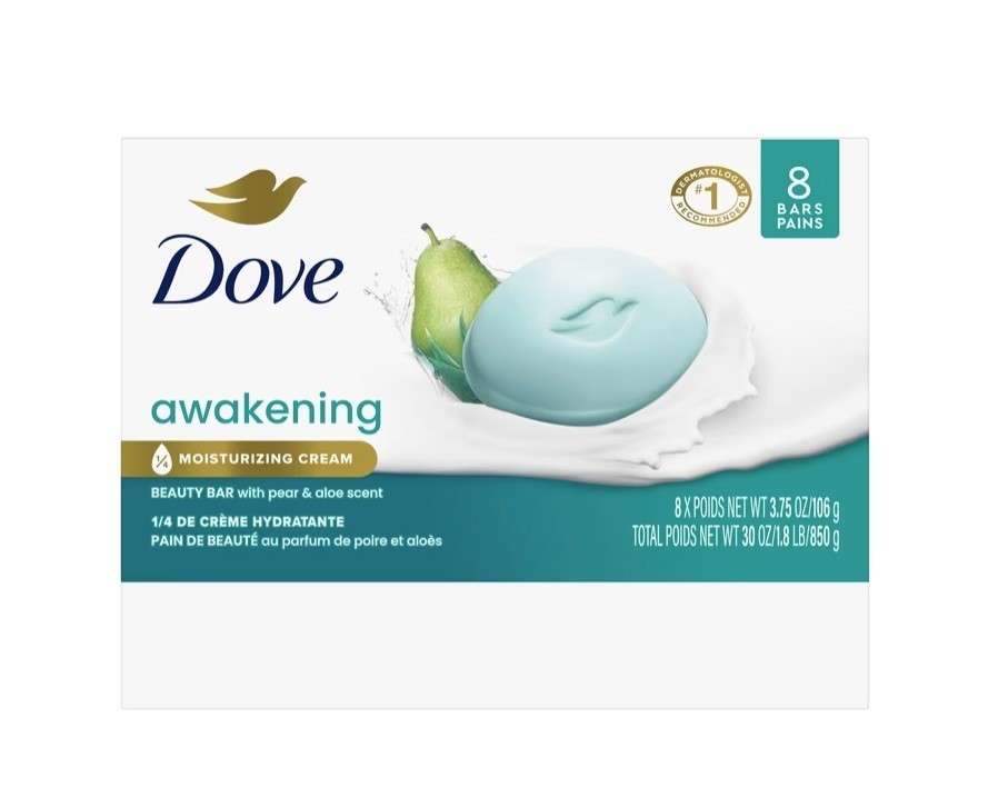 Awakening Gentle Beauty Bar Soap All Skin Type, Pear and Aloe, 3.75 Oz (8