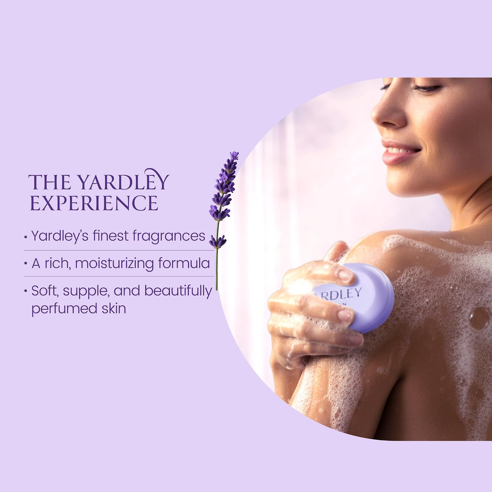 Yardley English Lavender Luxury Soap – 3 x 100 g 10.58 Ounce (Pack of 1)