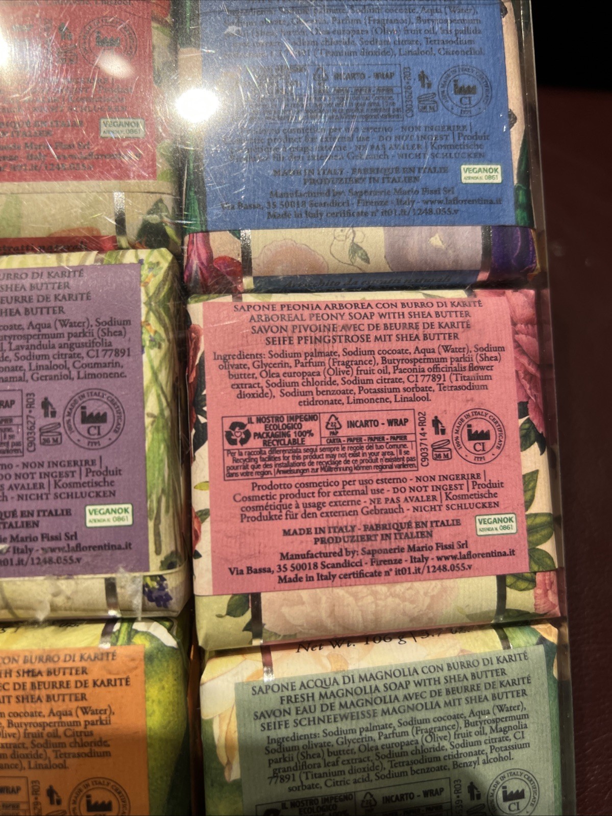La Florentina Italian Soap Collection Gift Set Of 6 Assorted Scents 3.7oz