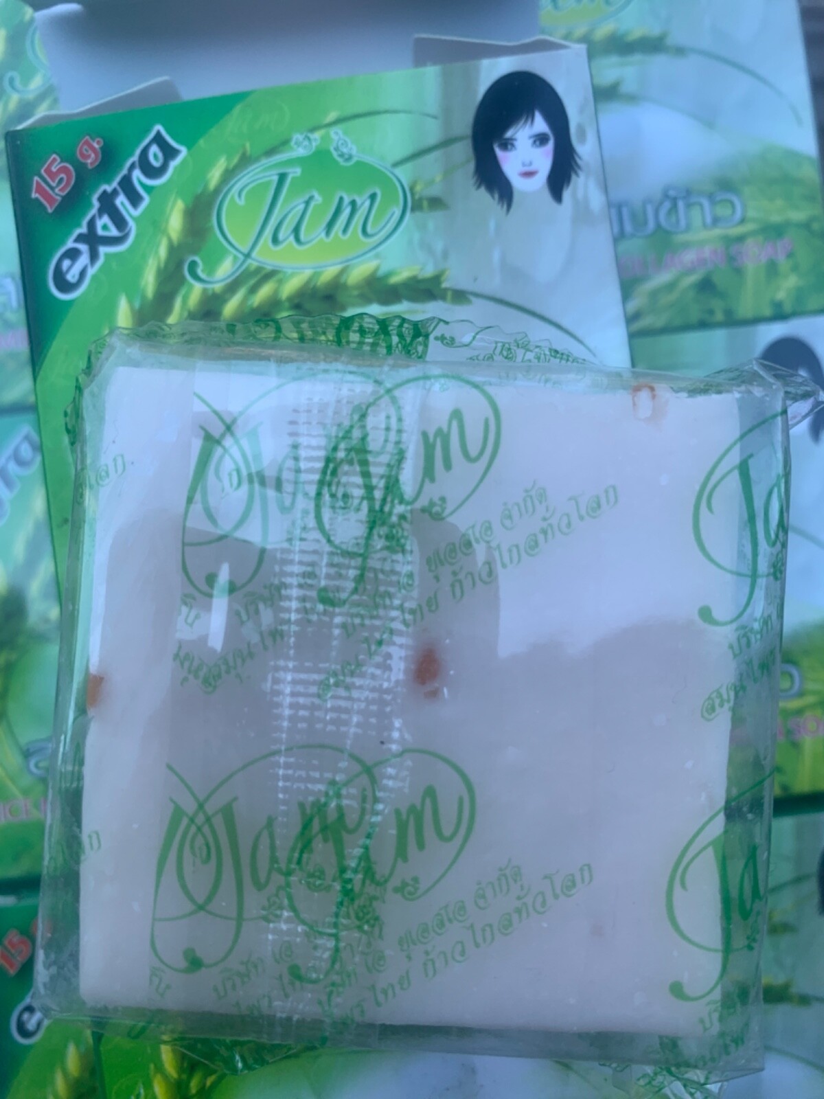 12 bars x 60g Thai Rice Milk Herbal Soap Handmade Collagen Natural Body Face