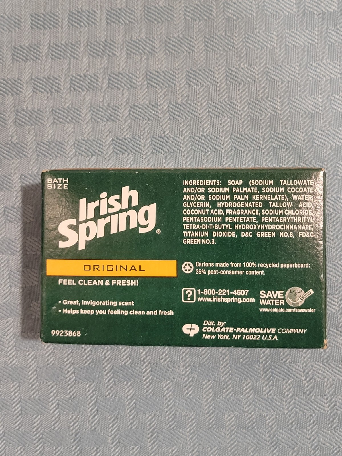 2 Original IRISH SPRING Deodorant Bar Soap 4 Oz Box 9923868 No Flaxseed Oil NOS