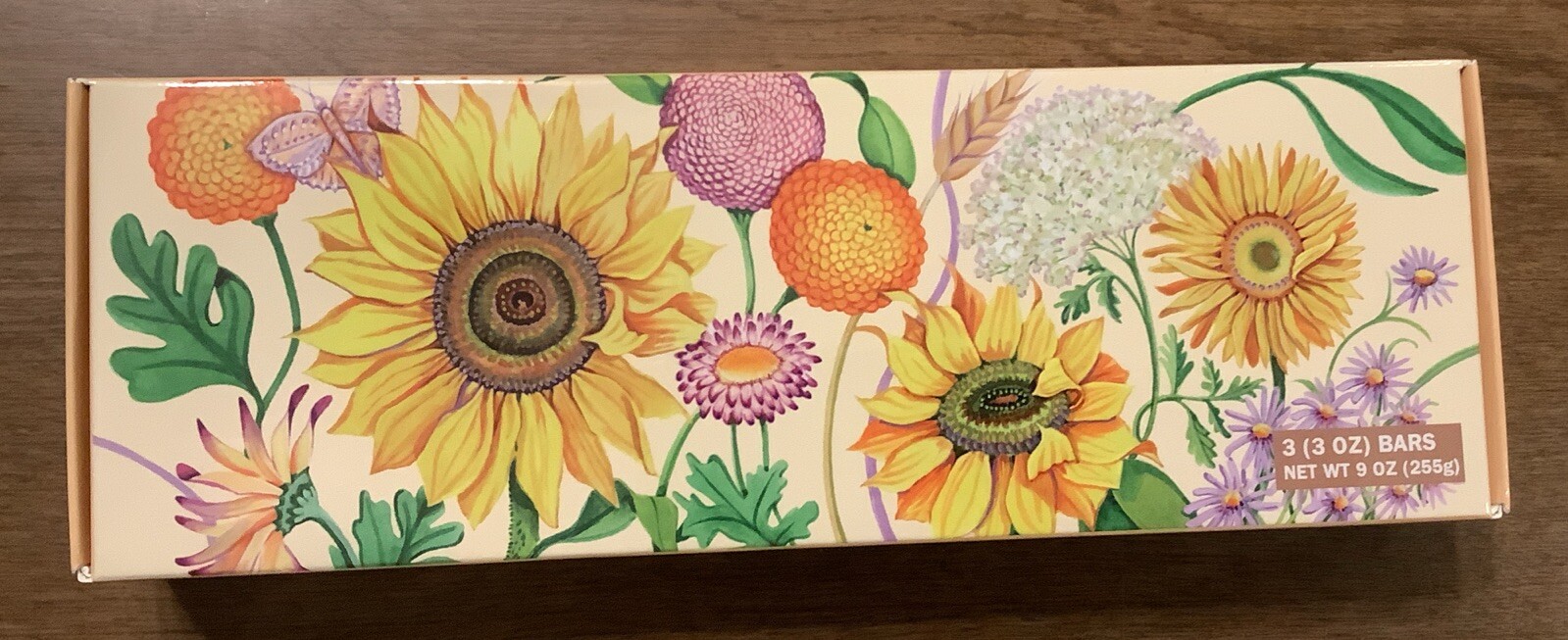 Vermont Country Store Sunflower Garden Soap Trio Scented Bath & Body Bars NIB