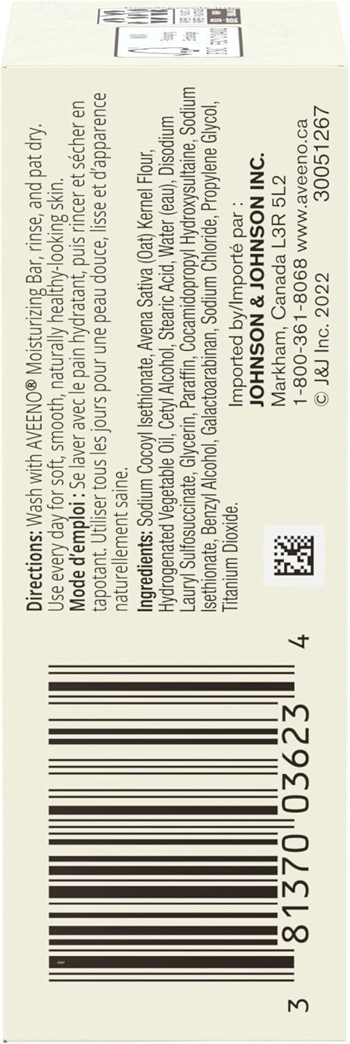 6 Pack Aveeno Moisturizing Bar Soap, Fragrance Free, 3.5 oz