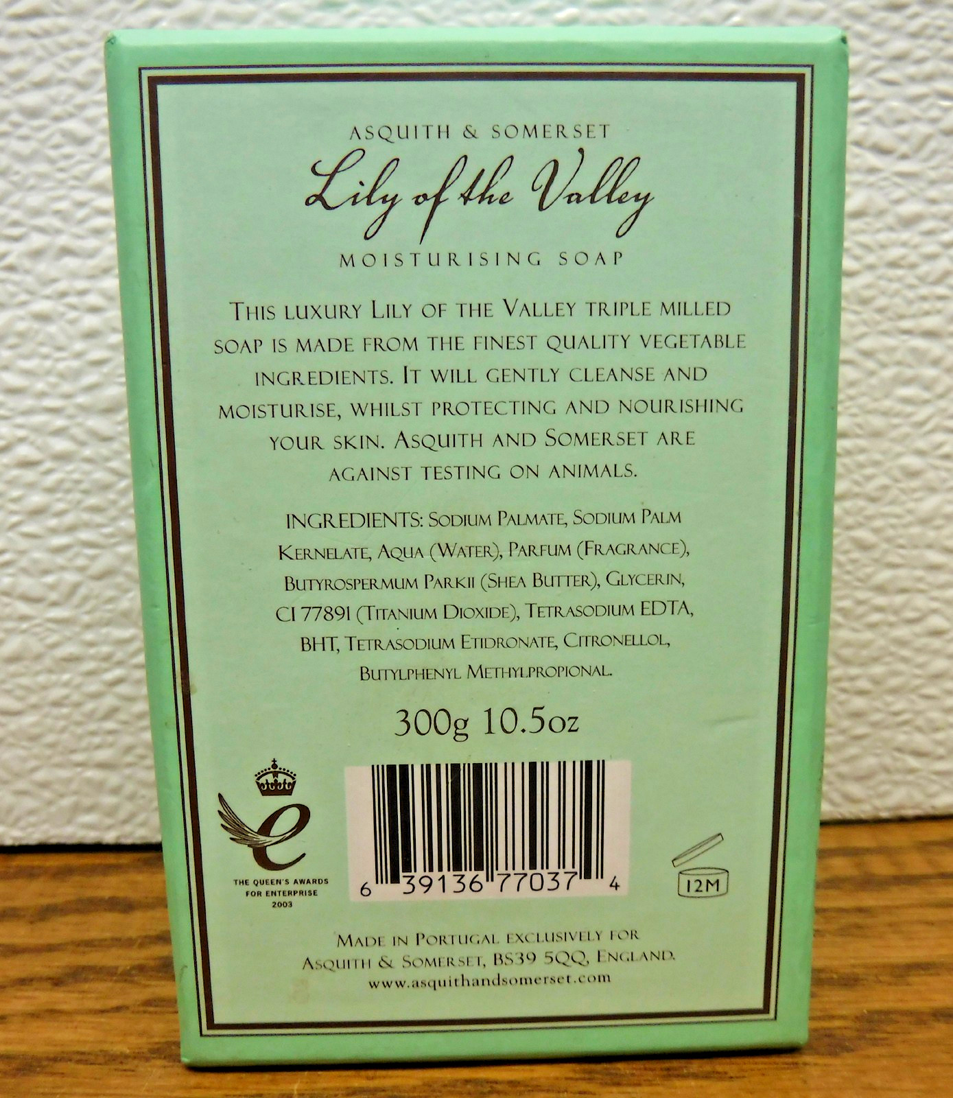 Asquith & Somerset LILY OF THE VALLEY Triple Milled Luxury Jumbo Bar Soap 10.5oz