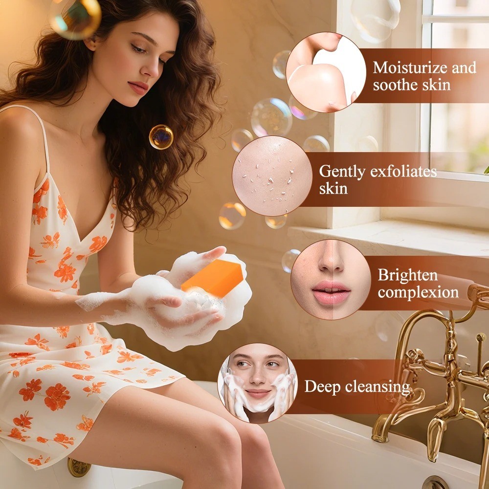 Kaori Persimmon Soap Bar Natural Odor Care for Mature Skin Daily Cleansing