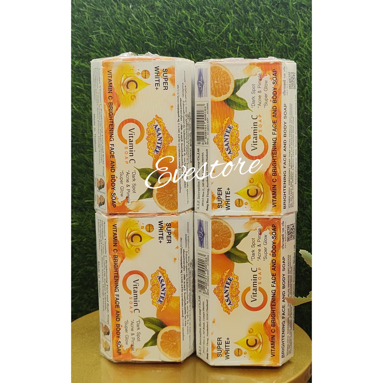 6 Bars x 125g Soap Vitamin C Asantee Face And body Brightening Soap Anti Acne