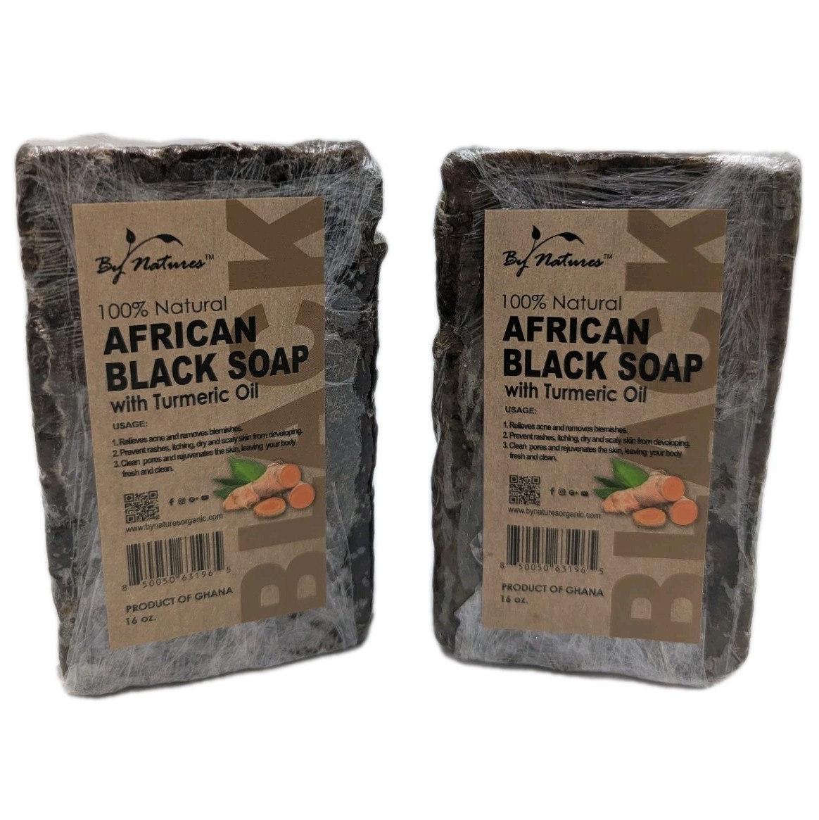 By Natures African Black Soap Turmeric Oil 16oz 2 Pack Natural Skin Care
