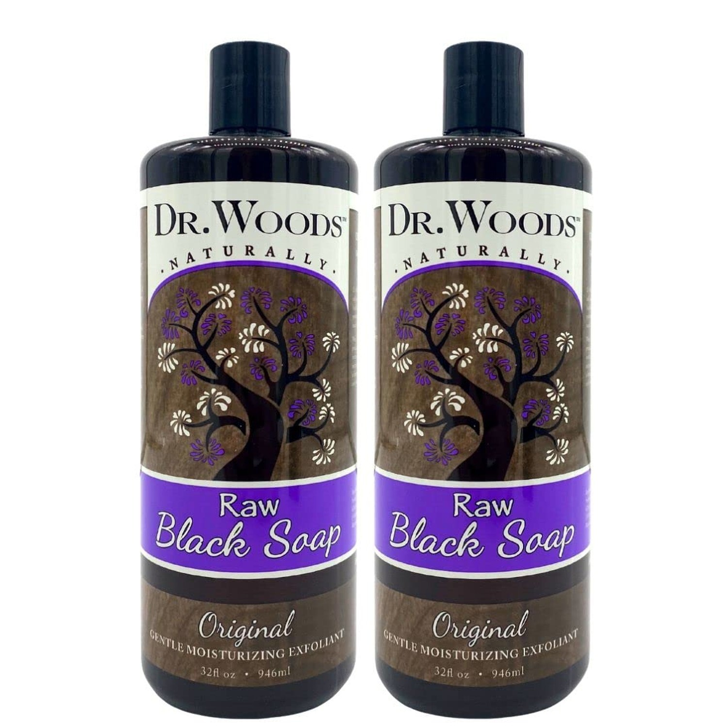 Dr. Woods Raw African Black Moisturizing Liquid Castile Soap, 32 Ounce (Pack …