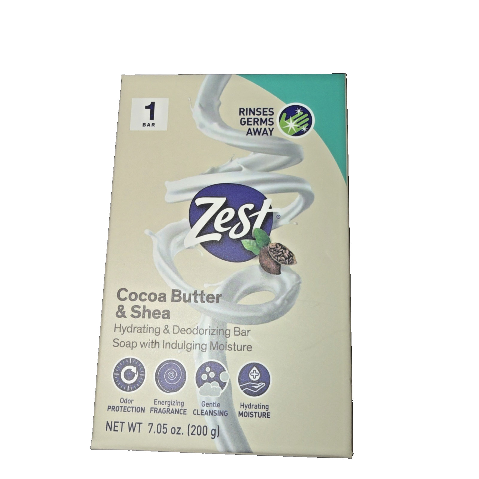 12 Zest 7.05 oz COCOA BUTTER & SHEA Hydrating & Deodorizing Jumbo Bar Soap