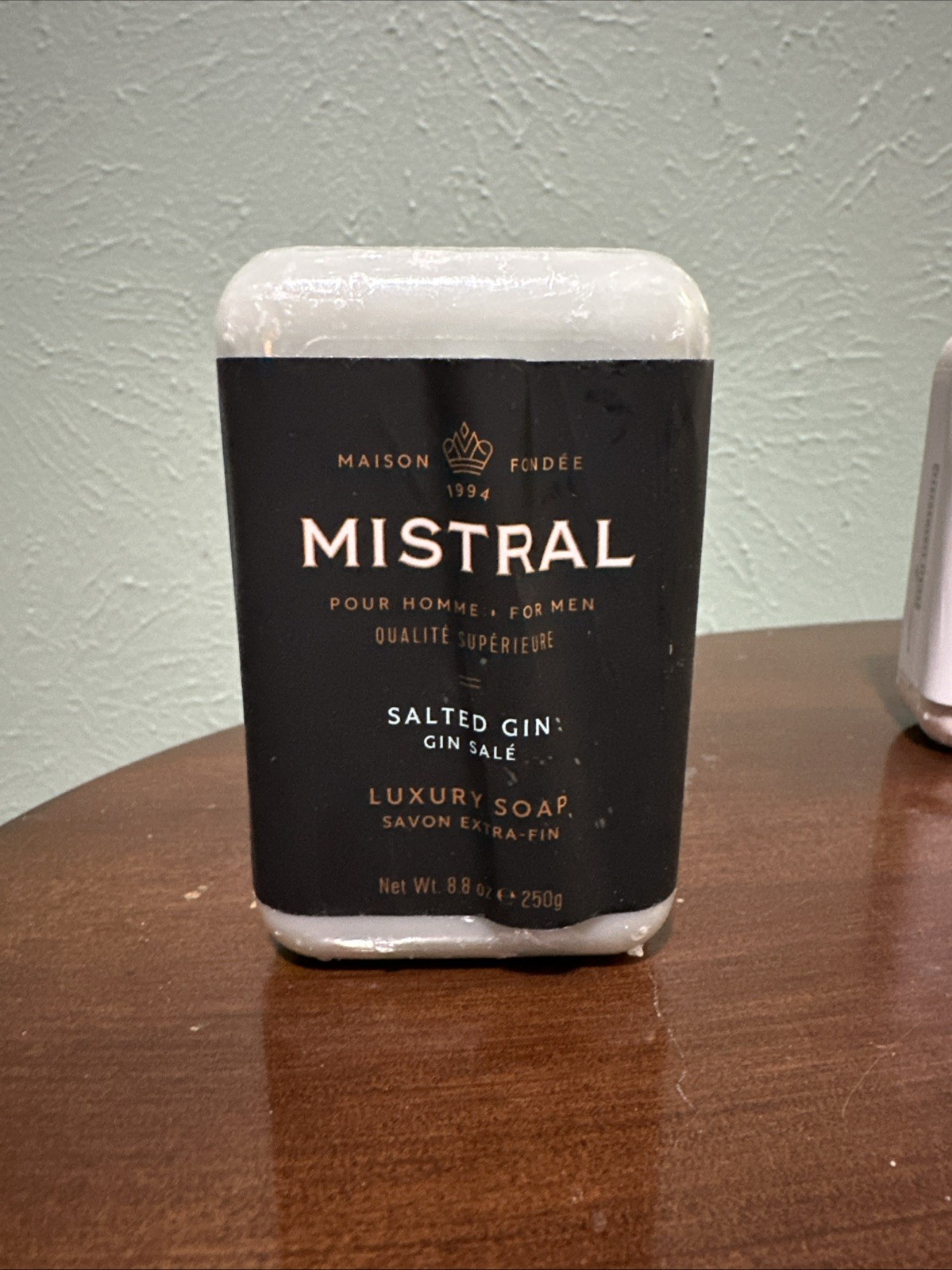 Mistral Bar Soap Organic Salted Gin Large 8.8 Ounce Crafted Soaps Original