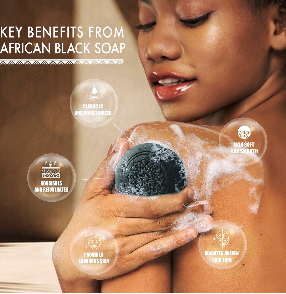2-Pack Natural Vegan African Black Bar Soap Cleansing And Moisturizing 2.82oz