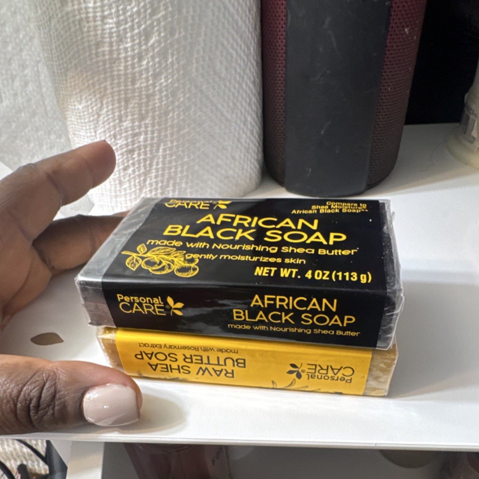 Personal Care African Black Soap Bar, Shea Butter Scent, Moisturizing 4 oz