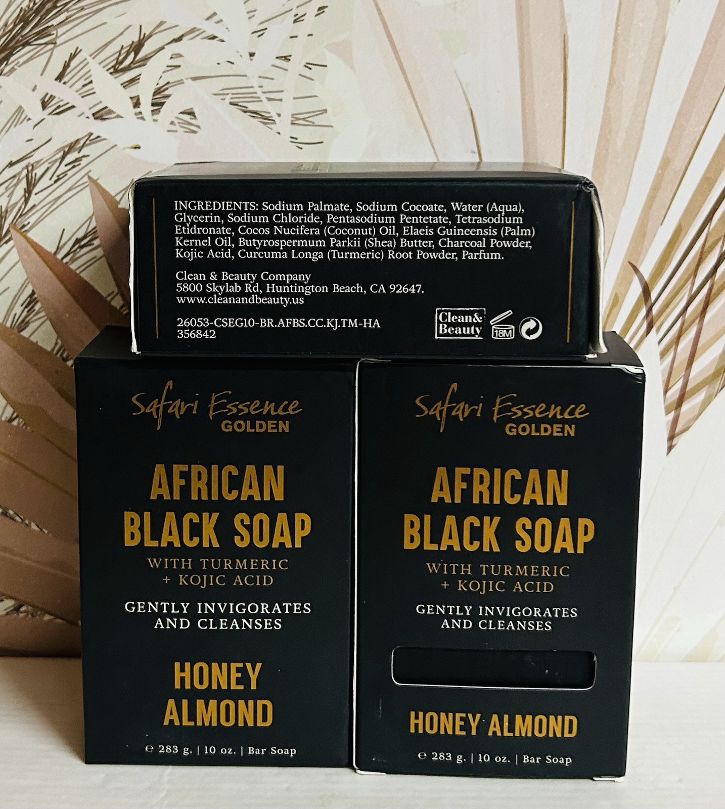 Safari Essence Golden – Honey Almond African Black Soap Bar – 10 oz Each