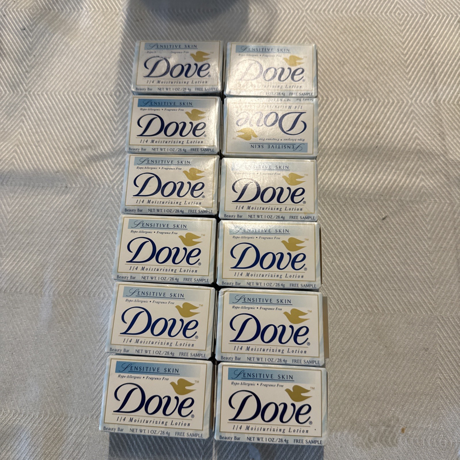 12 Travel Size Bars Dove Sensitive Skin Unscented Beauty Bar Hypoallergenic