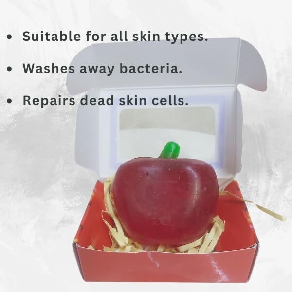 FORGANIK Apple Shape Moisturizing Handmade Soap Pack of 1 For Men & Women 100 Gm
