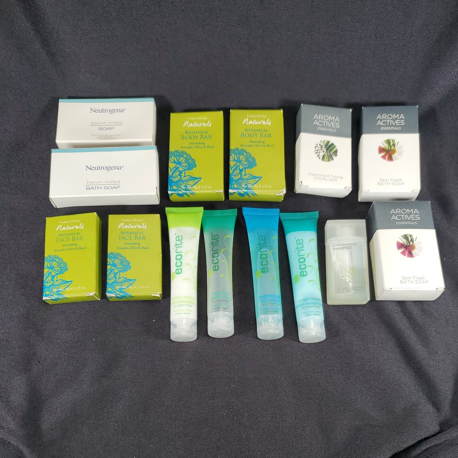 Hotel Travel Size Neutrogena EcoRite Aroma Actives Crabtree Soap Shampoo Lot 14