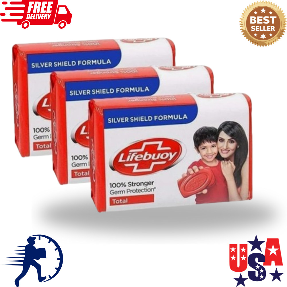 Pack Of 6 Lifebuoy Total Soap Bar 125g/4.40 Oz Each Free Shipping Expiry 2027