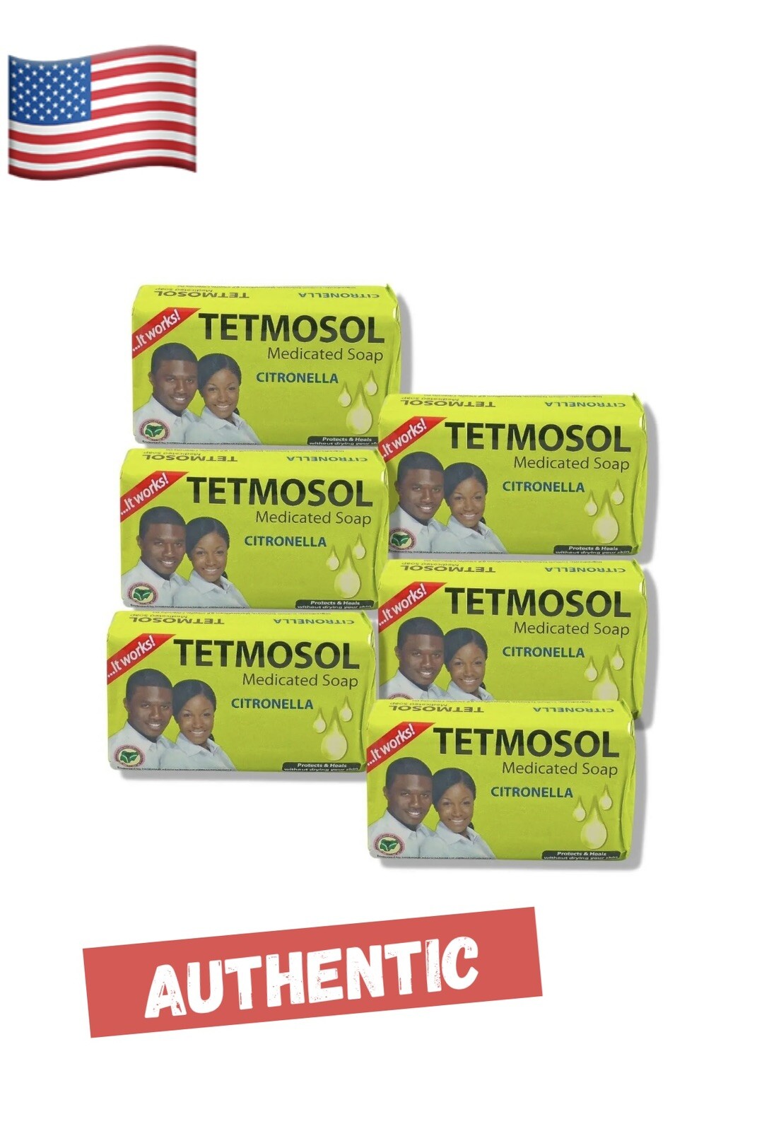 6 X Tetmosol Medicated Soap Citronella LOT OF 6 SOAPS. USA 🇺🇸 SELLER 75grm