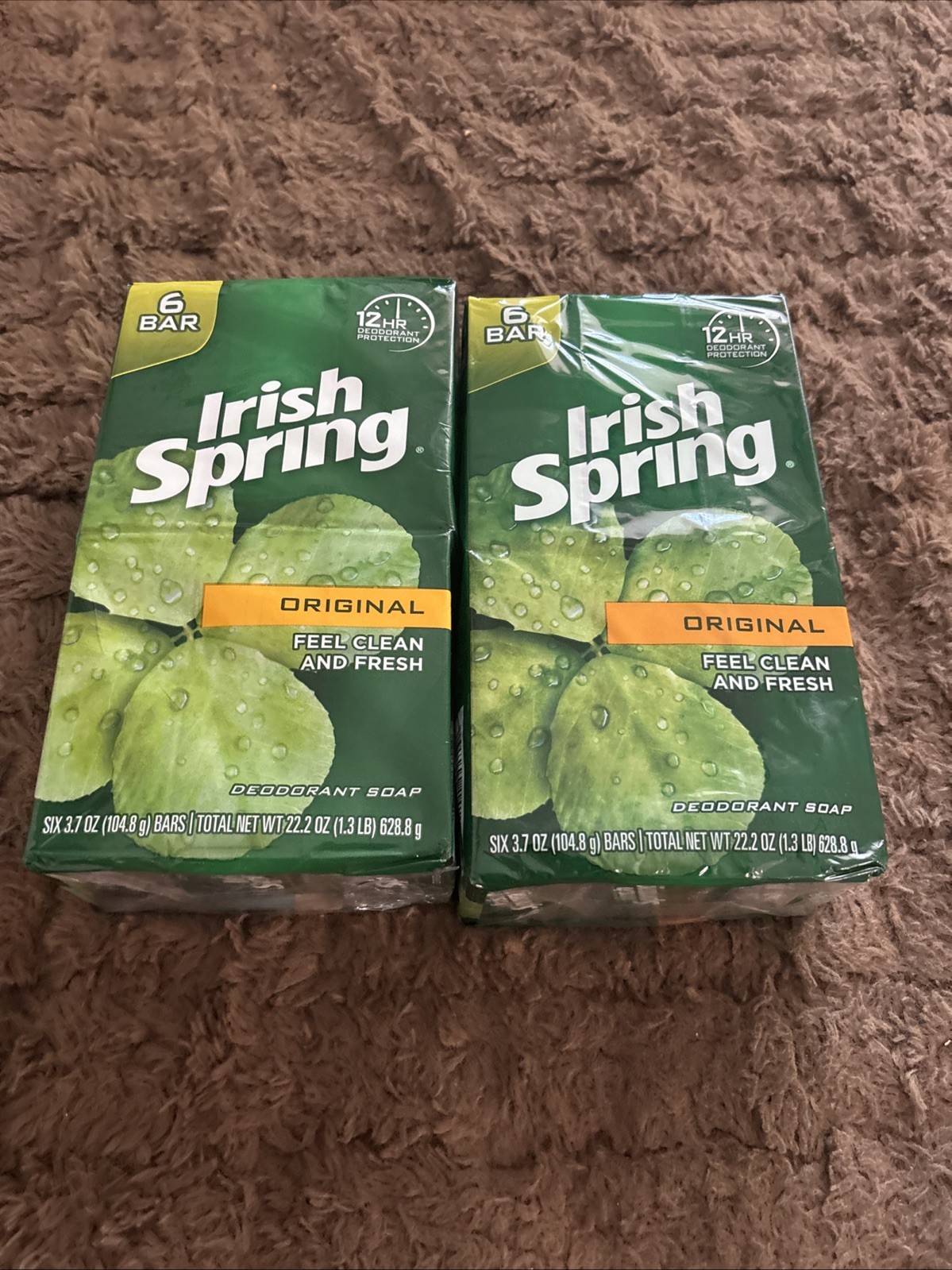 12 Irish Spring Original Clean Bar Soap 3.7 oz Each – No Flaxseed or Linseed Oil