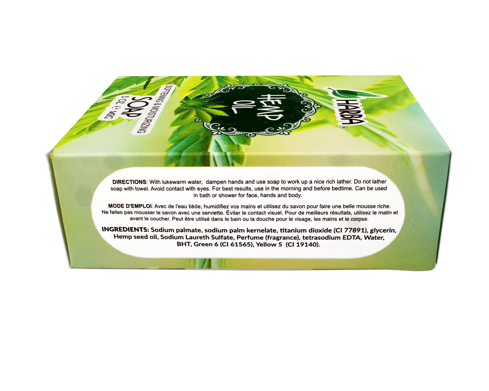 Harba Bath Soap Hemp Oil, Softening & Moisturizing, 5 OZ (142g) – 2 Pack