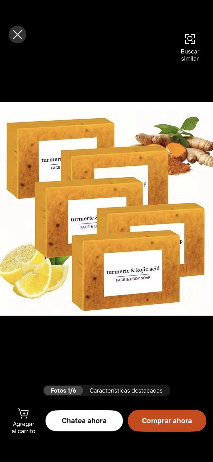 Turmeric & Kojic Acid Orange Rectangular Face & Body Soap Bar Multipack Unisex